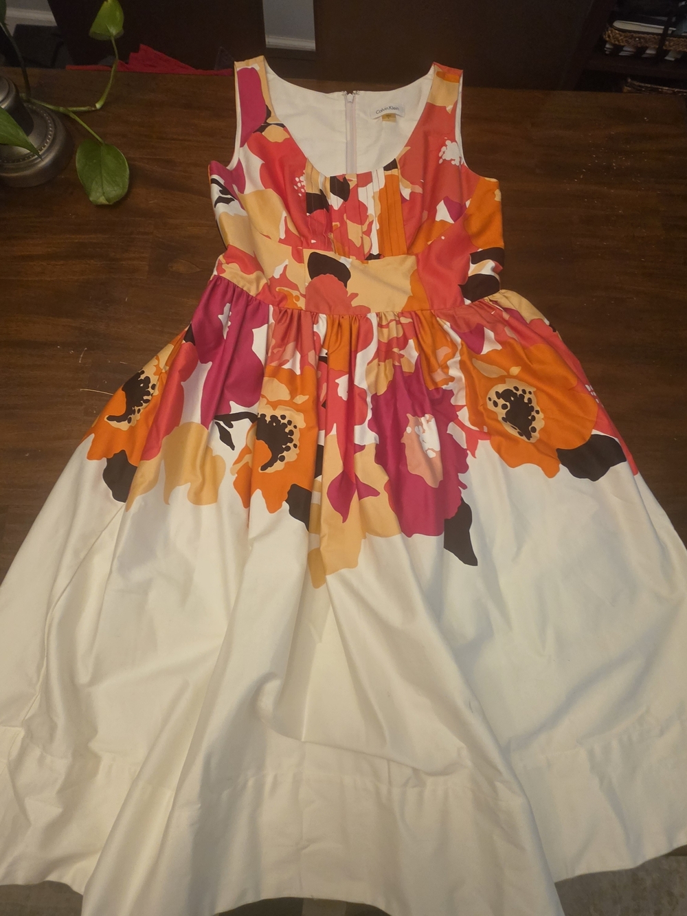 Calvin Klein Floral Abstract Fit & Flare Midi Dress - Size 2